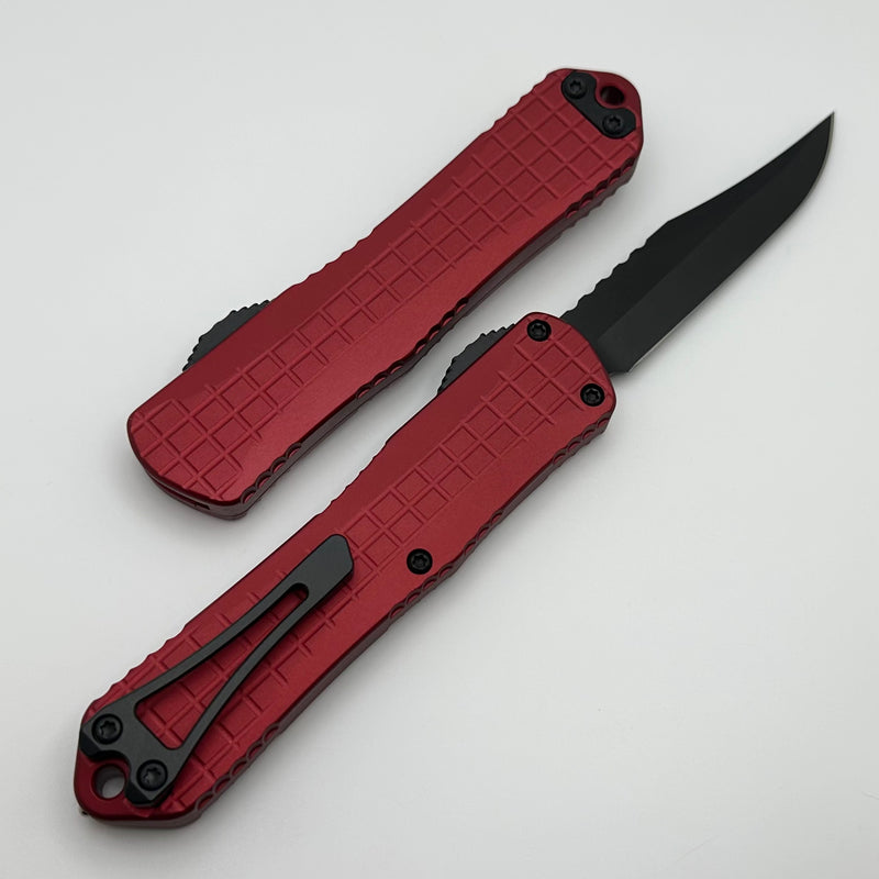 Heretic Knives Manticore E Red Grenade Grip w/ DLC Bowie MagnaCut H026BF-6A-RED