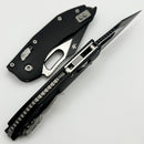 Microtech Knives Manual Stitch RAM LOK Fluted Black G-10 & Partial Serrated Two Tone Black M390MK 169RL-2FLGTBK