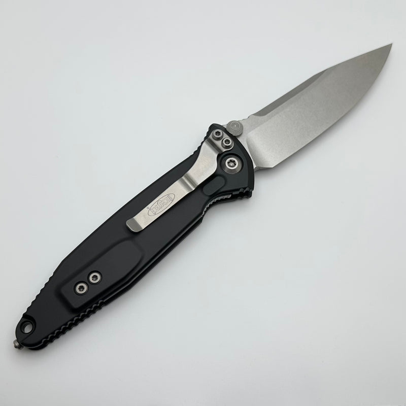 Microtech Socom Elite Single Edge Stonewash Standard Manual & Black 160-10 Pre Owned