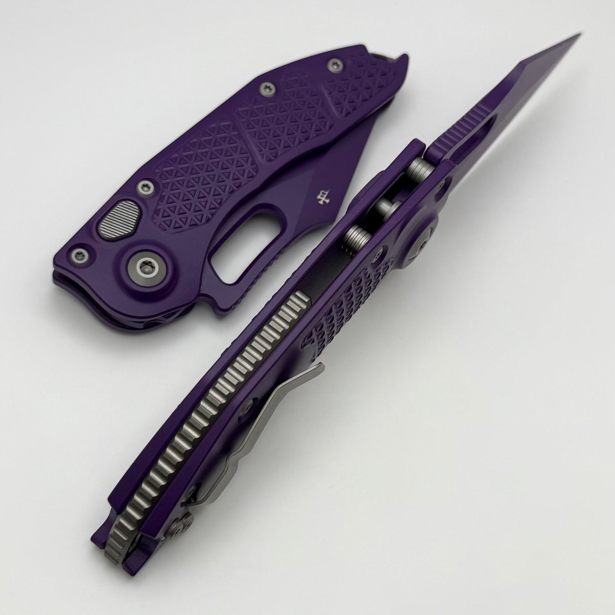 Microtech Borka Stitch Auto Cerakote Purple Signature Series 169-1PU-X