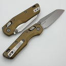 Microtech MSI RAM LOK Mini Tan Fluted Aluminum Handles w/ Stonewash M390MK 210M-10FLTA