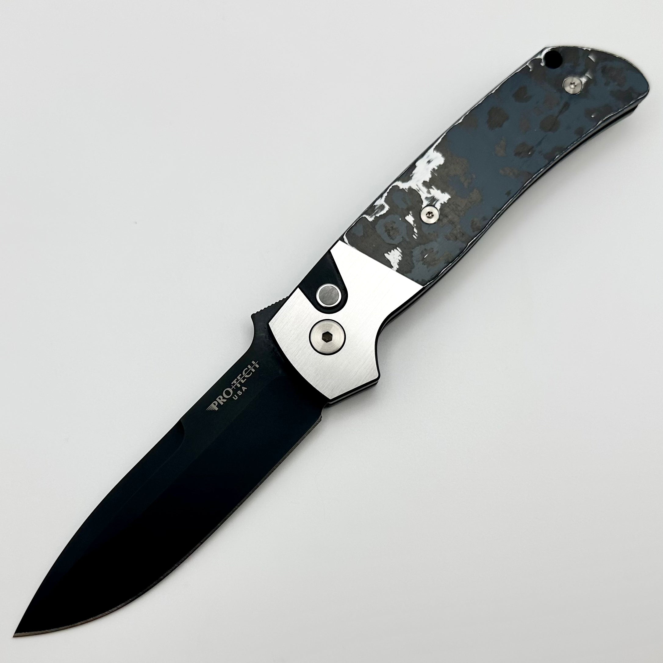 Pro-Tech ATCF 2 Tone DLC/Satin Steel w/ Carbon Fiber Inlays & Pearl Bu