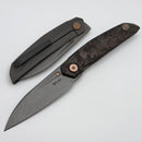 Reate Knives VK-ANUB Dark Matter Fat Carbon & Titanium Handles w/ Zinc Accents & Darkwash Elmax