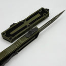 Microtech Scarab 2 Gen 3 Spine Fluted S/E Tactical Standard w/ Weathered Grenade Green Handle 1278-1WGG