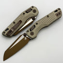 Microtech MSI RAM LOK Mini Frag Champagne Gold Aluminum Handles w/ Gold M390MK 210M-1FRCG-C19Z23