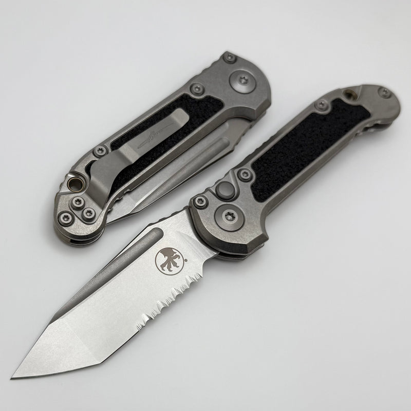 Microtech Knives LUDT Gen III Partial Serrated Apocalyptic Tanto & Titanium Handles w/ Textured Inlays & Bronze Accents 1136-11MS2