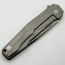 Uldanov Custom Knives R1 w/ Milled Titanium/Polar Dark Matter Carbon Fiber & Damascus Flipper