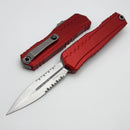 Microtech Cypher II D/E Stonewash Partial Serrated w/ Red Handle 1242-11RD