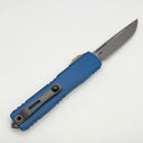 Grenade Blem Microtech Ultratech ZBP S/E Apocalyptic M390MK w/ Blue Cerakote Handle 1121-10APBL