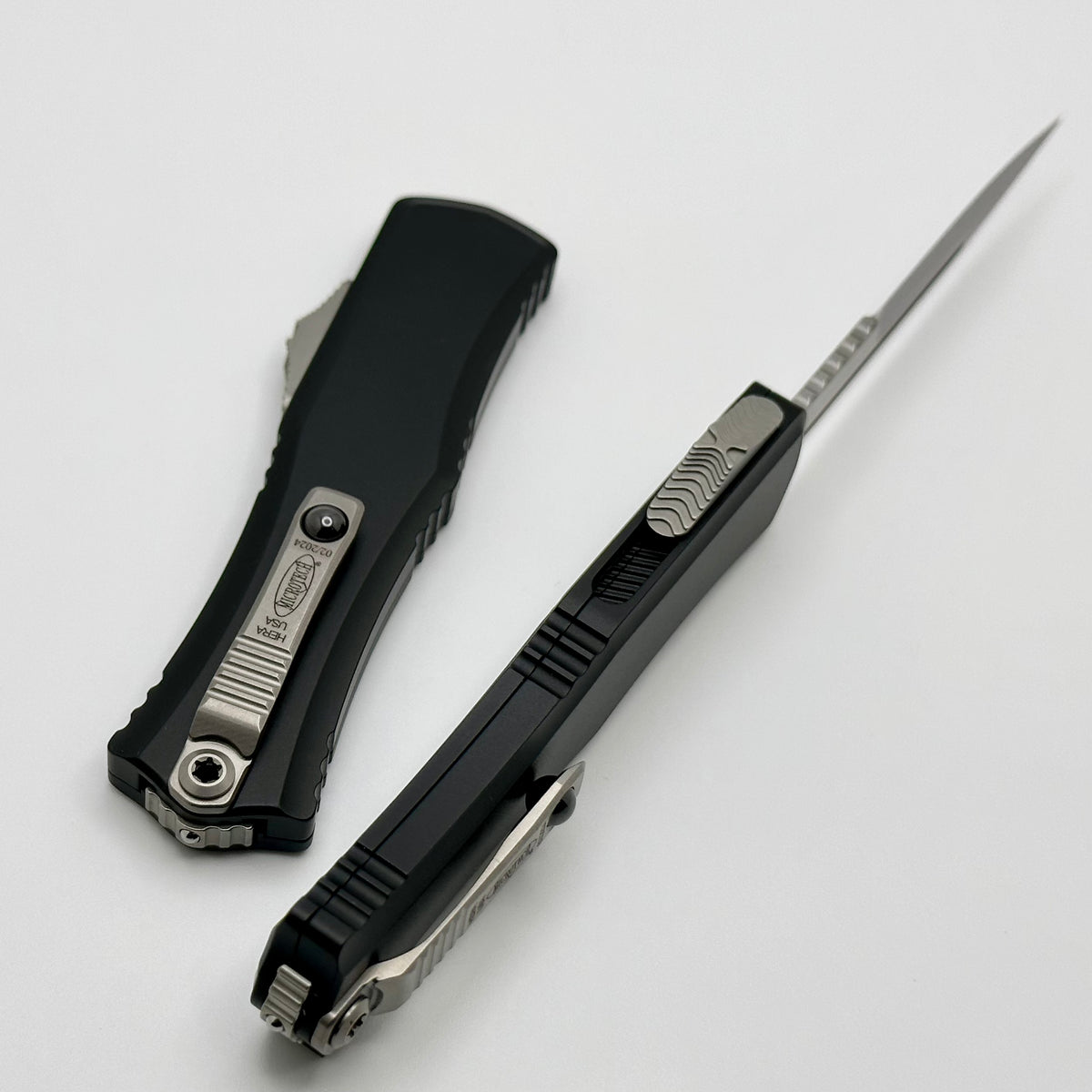 ◇Hera Microtech Knives Mini Hera Stonewash Bayonet M390MK w/ Black Handle 17