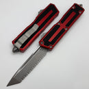 Microtech Scarab 2 Gen 3 Apocalyptic Spine Fluted Full Serrated Tanto w/ Red Handle 1279-12APRD