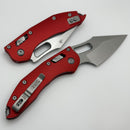 Microtech Knives Manual Stitch RAM LOK Fluted Red Aluminum Stonewash Standard & M390MK 169RL-10FLRD