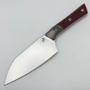 Microtech Santoku 4.2" Merlot  G-10/Titanium Bolster Handle w/ Stonewash M390MK 3300B-10MR