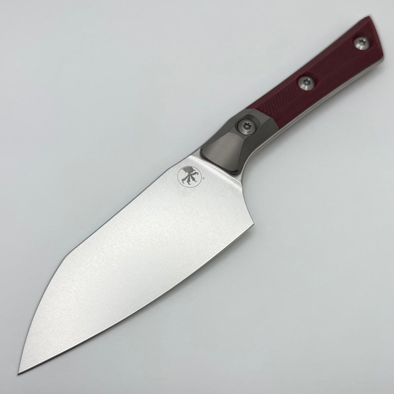 Microtech Santoku 4.2" Merlot  G-10/Titanium Bolster Handle w/ Stonewash M390MK 3300B-10MR