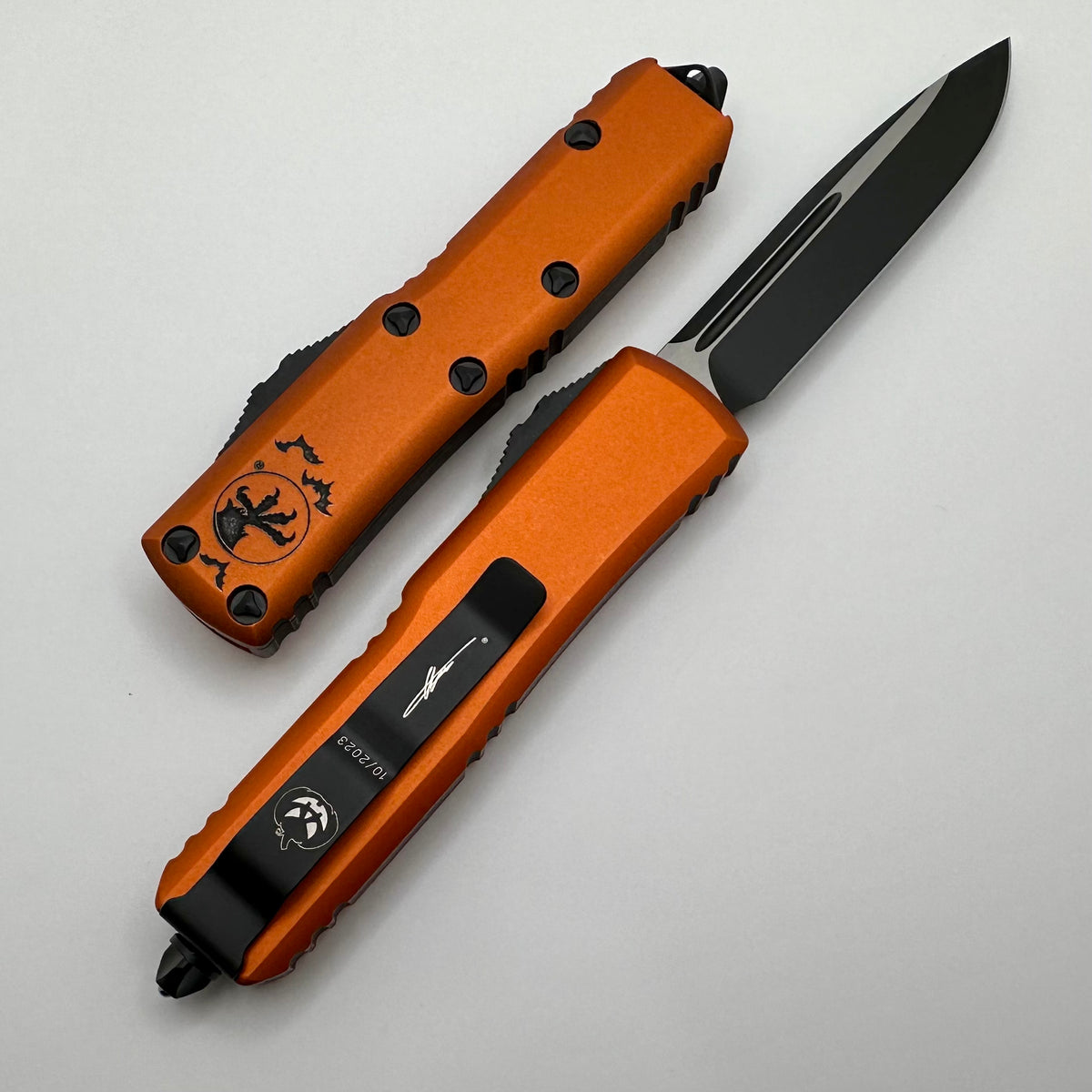 Microtech UTX-85 Halloween Orange Single Edge Signature Series 231-1HW