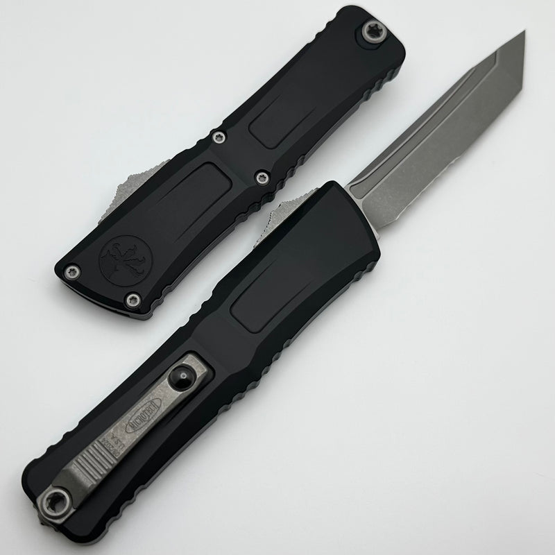 Microtech Knives Combat Troodon Gen III Apocalyptic Tanto Partial Serrated w/ Black Handle 1144-11AP