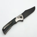 Blemish Tuya Knife Kharis Bead Blasted Integral handle w/ Marble Green Swirl Carbon Fiber/Black Timascus Overlays & DLC M390