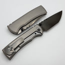 Chaves Knives Redencion 229 Bright Stonewash DLC w/ Titanium Integral Handle w/ Magnetic Ti Inlays & Tanto M390