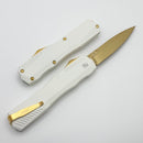 Kershaw Livewire White Cerakote Handles & Gold Magnacut Spearpoint 9000WGLD