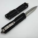 Microtech Scarab 2 Gen 3 D/E Stonewash Partial Serrated w/ Black Handle 1280-11