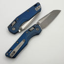 Microtech Marfione Select MSI RAM LOK Mini Fluted Antique Blue Titanium Handles w/ Blue Accents & Apocalyptic M390MK 210M-10APFLMS2