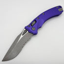 Microtech Amphibian RAM LOK Purple Fluted Aluminum & Apocalyptic Partial Serrated M390MK 137RL-11APFLPU