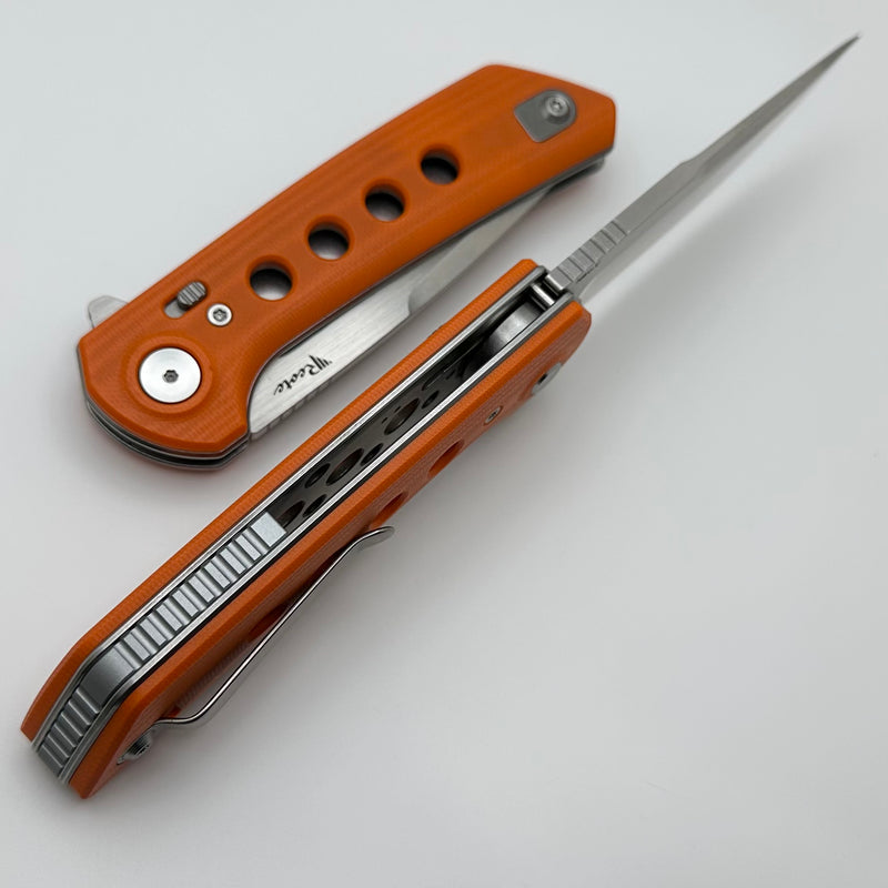 Reate Knives PL-XF Orange G-10 Handles & Stonewash Nitro-V