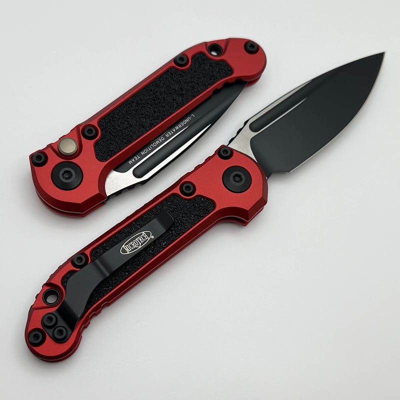 Microtech Knives LUDT Gen III Black Drop Point w/ Red Handle 1135-1RD