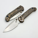 Marfione Select Microtech LUDT Ram-Lok w/ Flamed Frag Titanium Handles w/ Blue Accents & Stonewash Drop Point 1135RL-10FRMS4