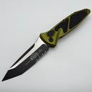 Microtech Socom Elite Auto w/ OD Green Handles & Black Tanto Part Serrated 161A-2OD