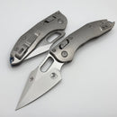 Microtech Marfione Select Manual Stitch RAM LOK Titanium Handles & Stonewash M390MK w/ Double Vapor Blast & Blue Accents 169RL-10MS2