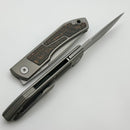 Uldanov Custom Knives Sierra w/ Milled Titanium/Copper Snakeskin Carbon Fiber Inlays & MagnaCut Front Flipper