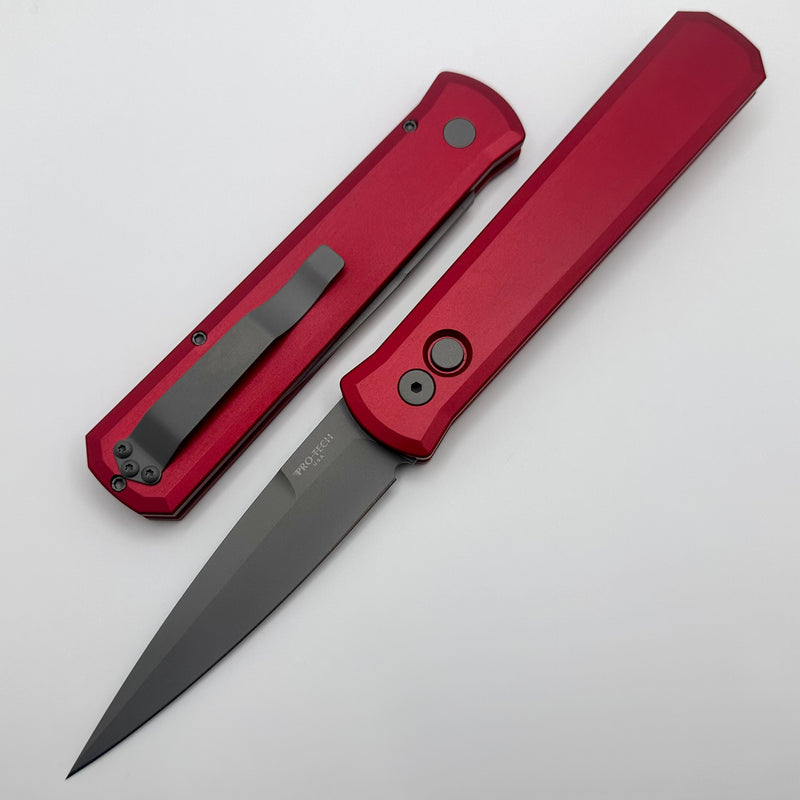 Pro-Tech Godfather w/ Red Handle & Blasted 154-CM Blade 920-RED