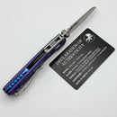 Microtech Marfione Select MSI RAM LOK Mini Galactic Purple Titanium Handles w/ Blue Accents & Stonewash M390MK 210M-10MS17