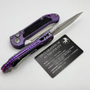 Microtech Marfione Select LUDT Gen III Purple Haze Textured Inlaid Titanium Handles w/ Purple Accents & Stonewash Tanto 1136-10MS10