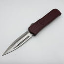 Medford Knife Merc-1 OTF Dagger S45 Tumbled D/E & Red Aluminum Handle w/ Flamed Clip