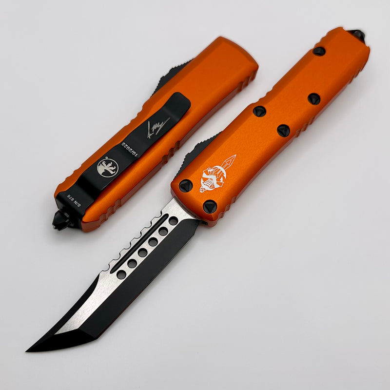 Microtech UTX-85 Black Hellhound & Orange Signature Series 719-1ORS