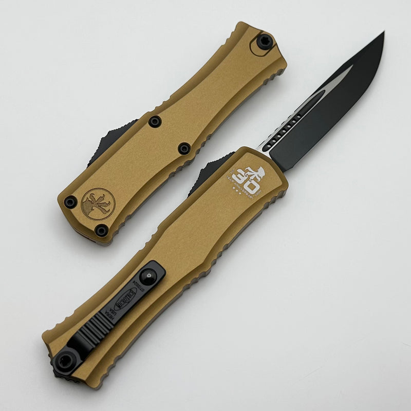 Microtech Knives Mini Hera 30th Anniversary Black S/E M390MK w/ Tan Handle 1703M-1TA30