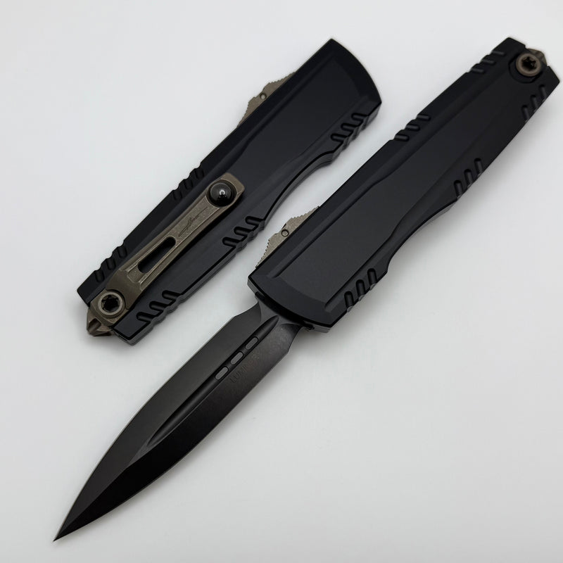 Microtech Luminary D/E DLC w/ Tritium Inlaid Slider & Bronze Apocalyptic Hardware Signature Series 1270-1DLCS-Z23