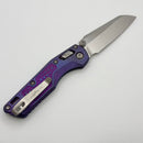 Microtech Marfione Select MSI RAM LOK Mini Frag Galactic Purple Titanium Handles w/ Blue Accents & Stonewash M390MK 210M-10FRMS17