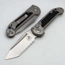 Microtech Knives LUDT Gen III Full Serrated Apocalyptic Tanto & Titanium Handles w/ Textured Inlays & Blue Accents 1136-12MS4