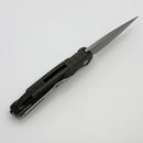 Pro-Tech TR-5 Prototype Green Feather Handle w/ Mosaic Pin Button & Stonewash S35VN
