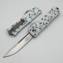 Microtech Knives Mini Hera Christmas White Stonewash Standard S/E M390MK Signature Series 1703M-10WHCMAS