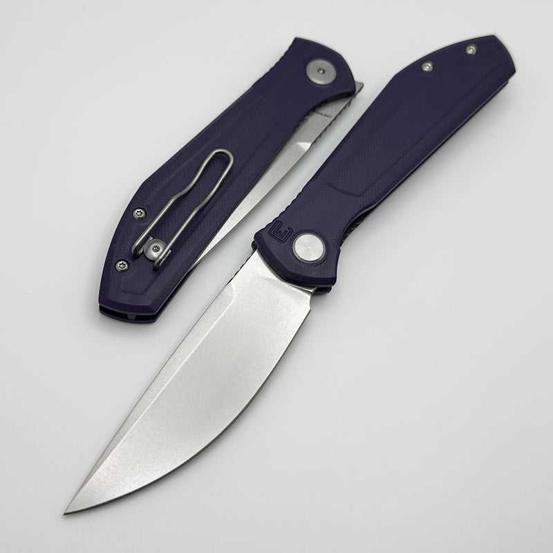 Custom Knife Factory - Echo Splinter Front Flipper w/ Violet G-10 & Stonewash CPM-S35VN