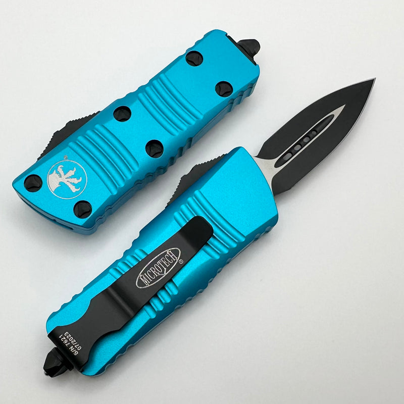 Microtech Troodon Mini Double Edge Black Standard & Turquoise 238-1TQ