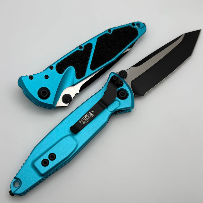 Microtech Socom Elite Tanto Edge Full Serrated Manual Turquoise Standard 161-3TQ