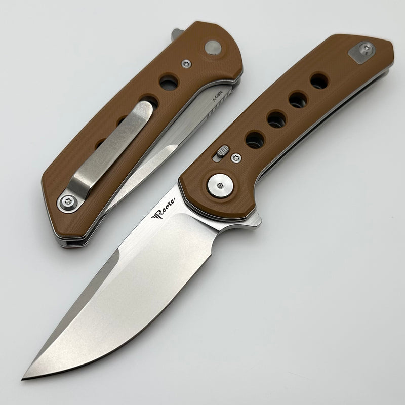 Reate Knives PL-XF Tan G-10 Handles & Stonewash Nitro-V