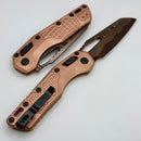 Microtech Marfione Select MSI RAM LOK Copper Frag Handles w/ Purple Accents & Blued Baker Forge Coppermai Damascus 210-16FRMS3