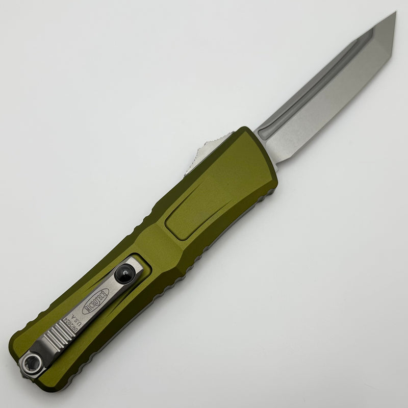 Microtech Knives Combat Troodon Gen III Stonewash Tanto w/ OD Green Handle 1144-10OD