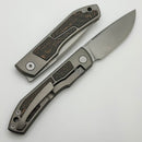 Uldanov Custom Knives Sierra w/ Milled Titanium/Copper Snakeskin Carbon Fiber Inlays & MagnaCut Front Flipper